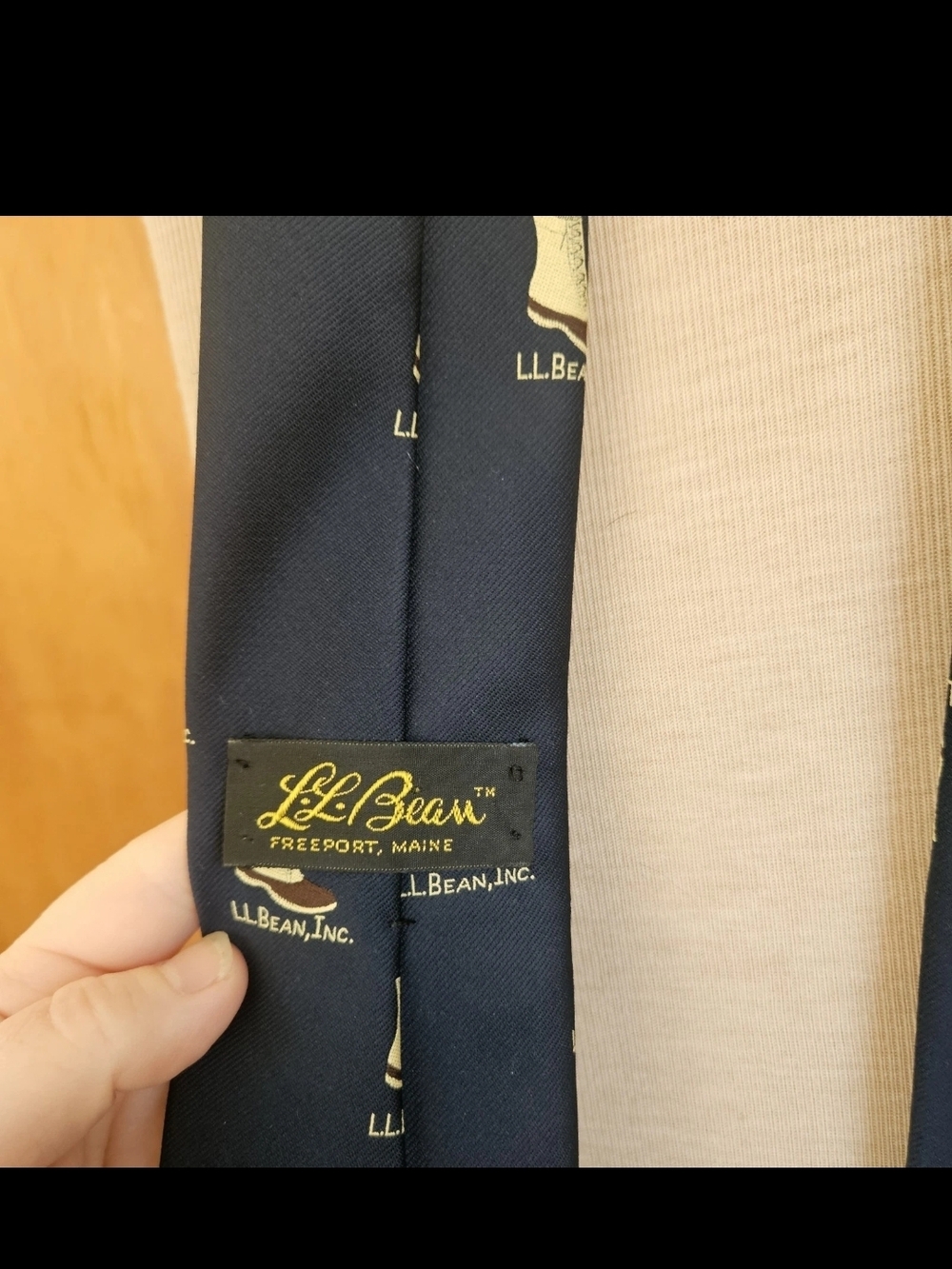 VTG LL Bean Boot Tie Navy Blue Silk Blend Old Money Aesthetic Preppy Ivy  League